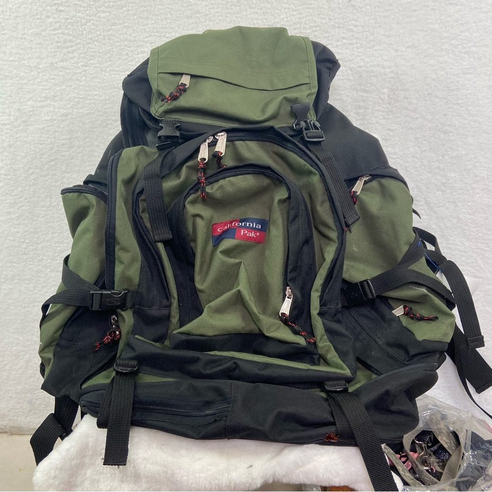 California Pak hiking backpack. Olive Camo green & black. Super extra large